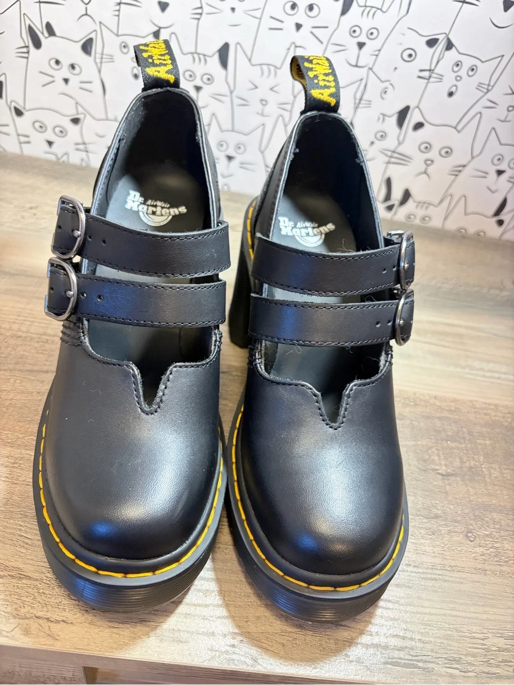 Dr. Martens Black Eviee Sendal Leather heeled shoes